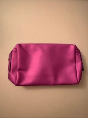 Lancome Satin Cosmetic Pouch in Bright Magenta